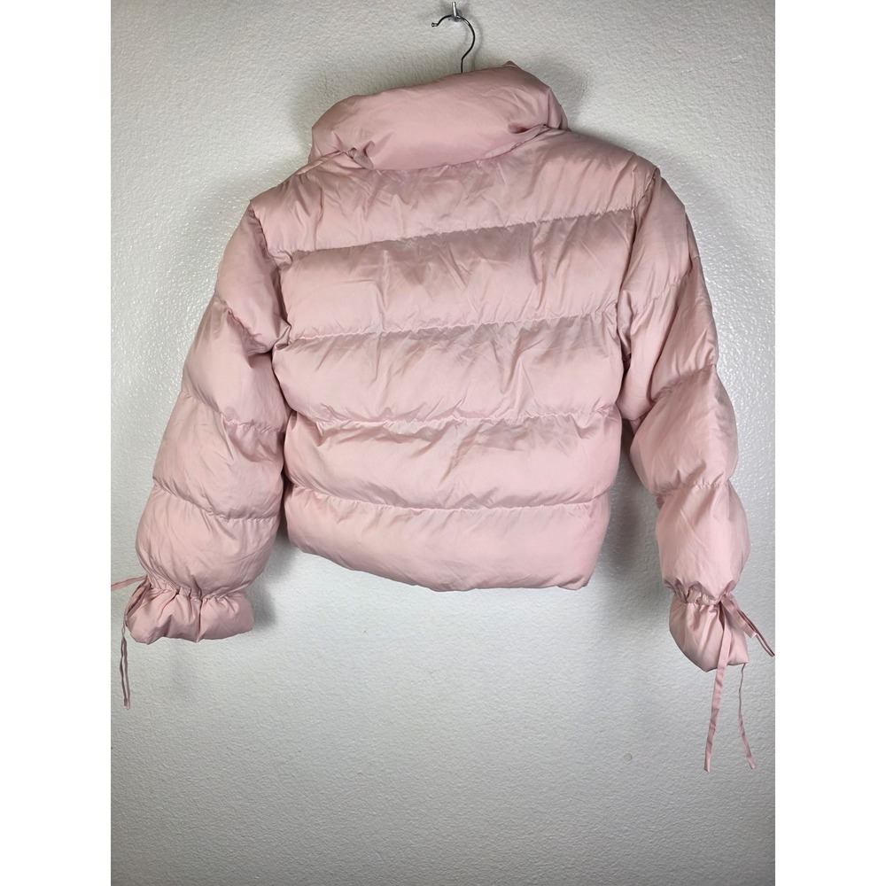 Wild Fable‎ Pink Puffer Jacket Water Resistant Cropped Bow Cuff XXS - Picture 2 of 6